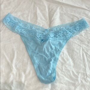 NWT - Victoria's Secret Sky Blue Lace Thong